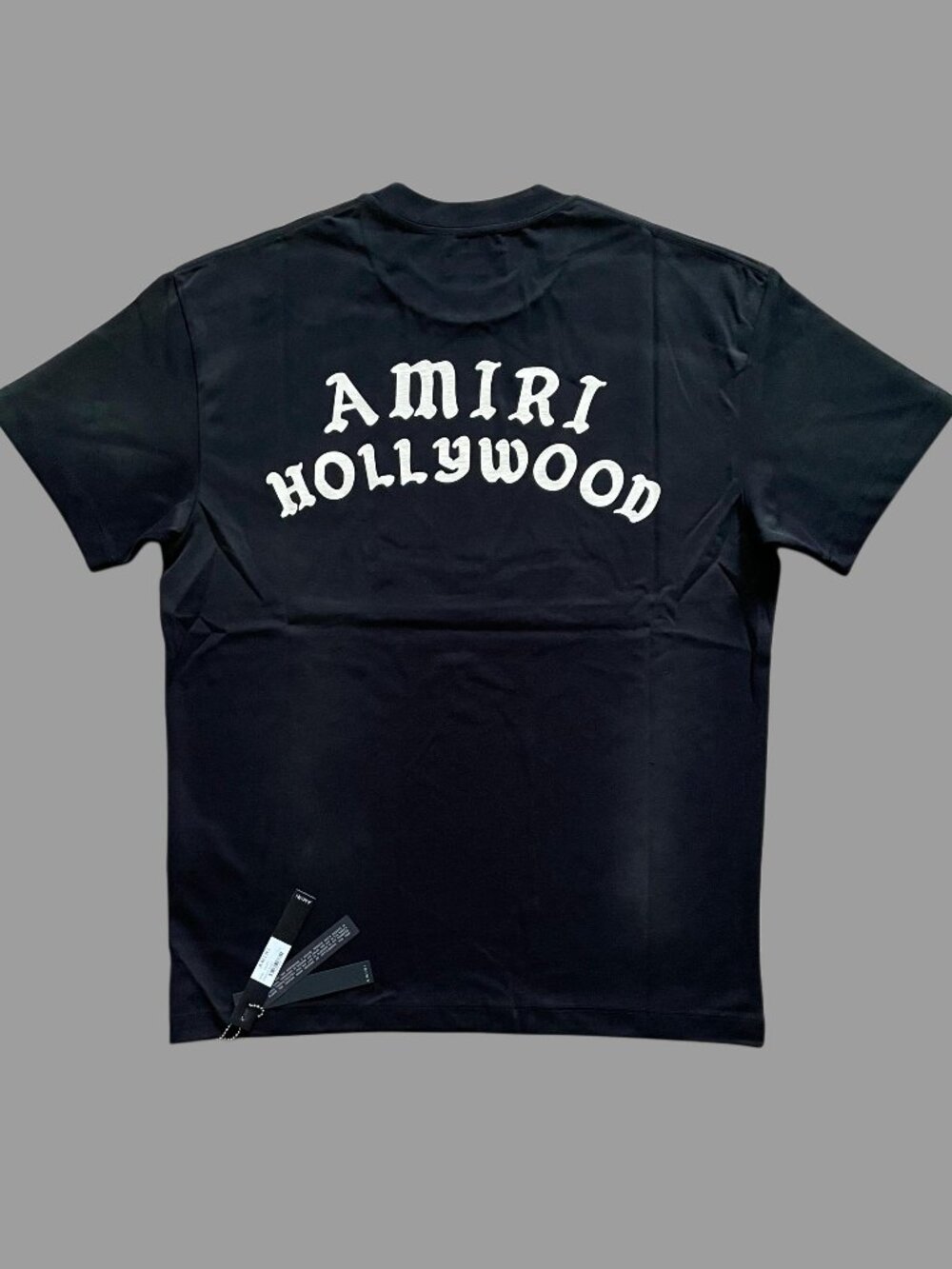 Amiri Hollywood Logo T-Shirt Distressed Dirty Effect Cotton Tee New M